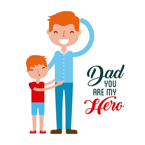 Fathers day related icons and lettering image — Stock Vector