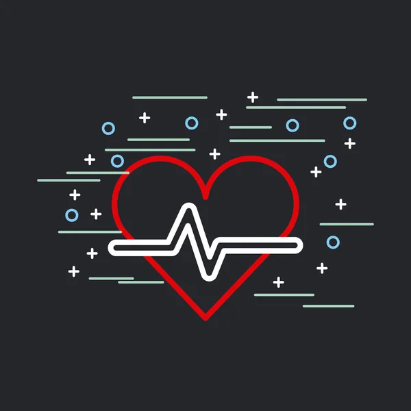 Embellished heart cardiogram image — Stock Vector