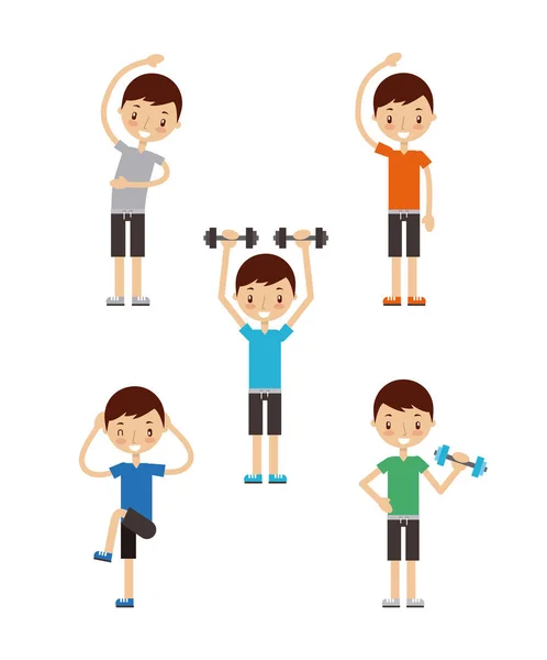 Feliz fitness imagen de la gente — Vector de stock