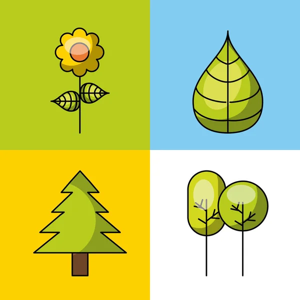 Doğa Icons set — Stok Vektör