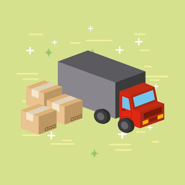 Kamionová doprava plochý — Stockový vektor