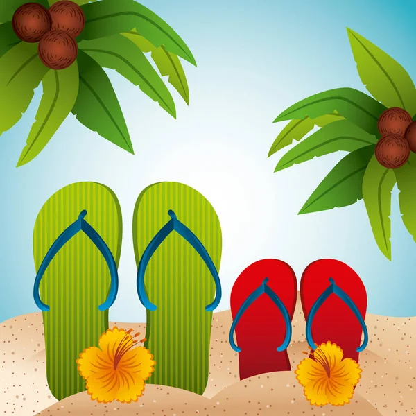 Tropical beach vacation image — Stock Vector