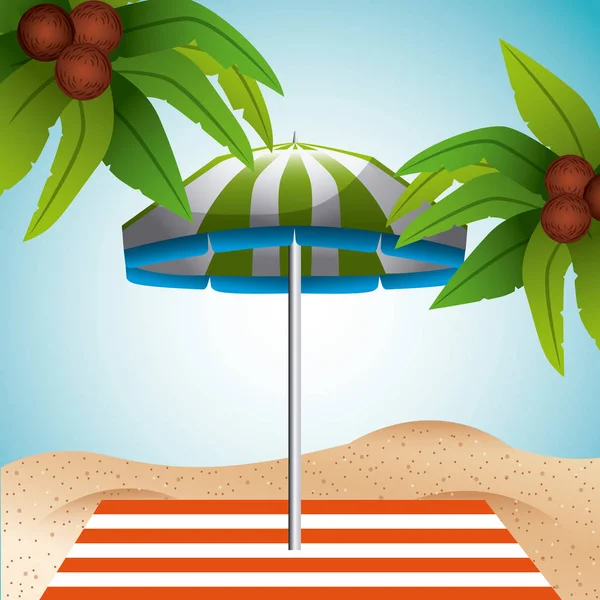 Тропічний пляжний відпочинок зображення — стоковий вектор