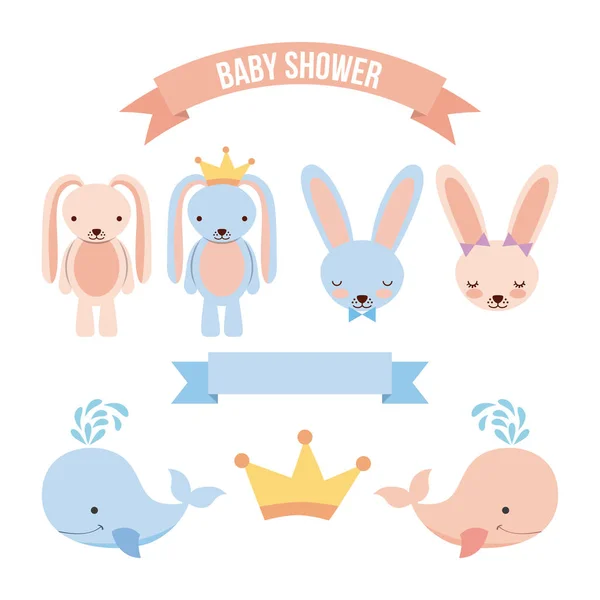 Baby Shower verwandte Symbole Bild — Stockvektor