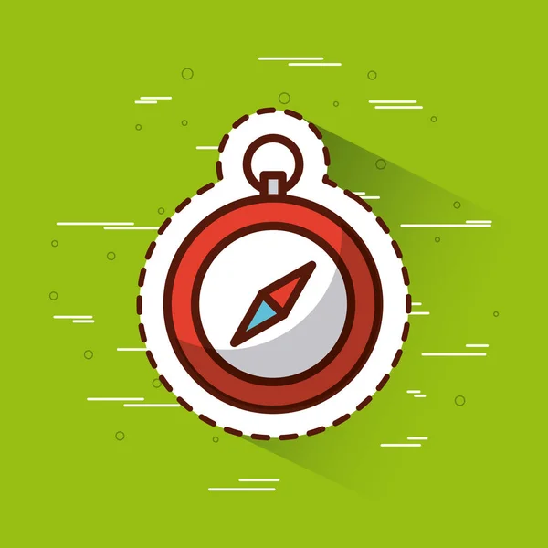 Kompas over groene achtergrond pictogramafbeelding — Stockvector