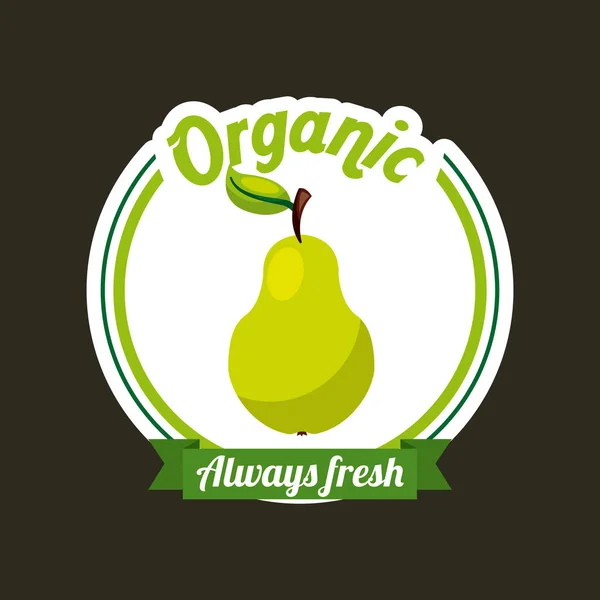 Fresh organic food emblem image — Stock Vector