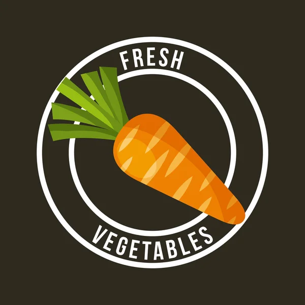 Imagem de emblema de comida orgânica fresca — Vetor de Stock