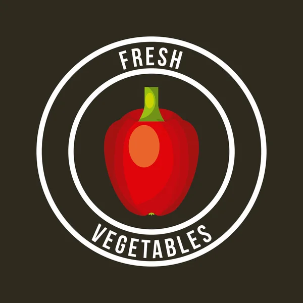 Imagen emblema de alimentos orgánicos frescos — Vector de stock