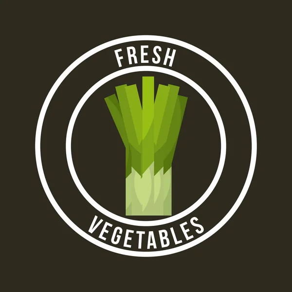 Imagen emblema de alimentos orgánicos frescos — Vector de stock