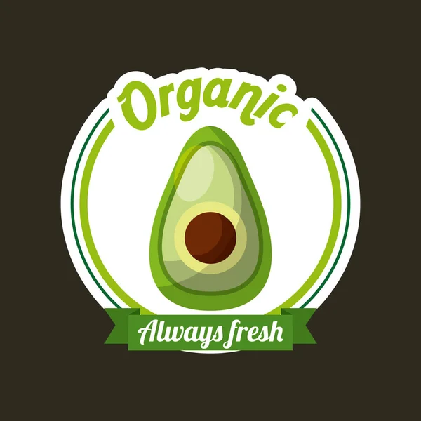 Imagen emblema de alimentos orgánicos frescos — Archivo Imágenes Vectoriales