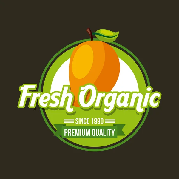 Fresh organic food emblem image — Stock Vector