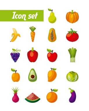 sağlıklı organik Vejetaryen yiyecekler simgeler görüntü ile ilgili