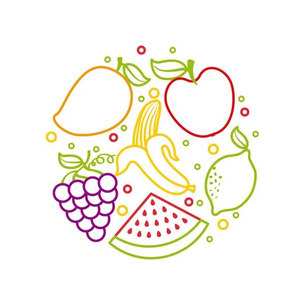 Zdrowa żywność Wegetariańska organicznych związanych z obrazu ikony — Wektor stockowy
