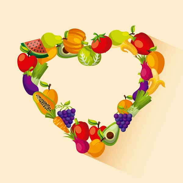 Alimentos vegetarianos orgánicos saludables iconos relacionados imagen — Vector de stock