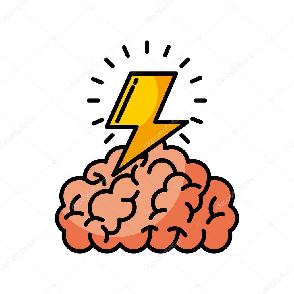 brain thunder illustration