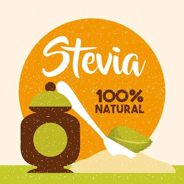 Stevia natural sweetener — Stock Vector