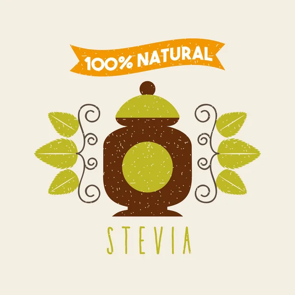 Coffee Stevia natural sweetener — Stock Vector