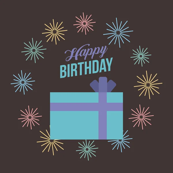 Happy birthday kawaii gifts — Stock Vector