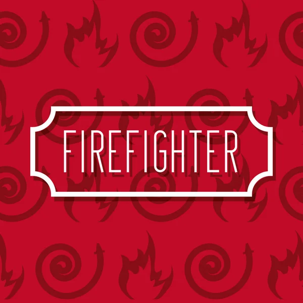Работа пожарных на этикетке — стоковый вектор