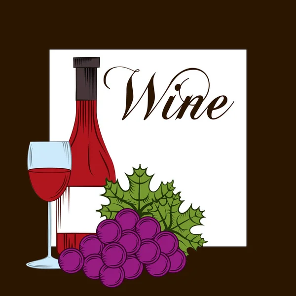 Beber alcohol tarjeta de vino — Vector de stock