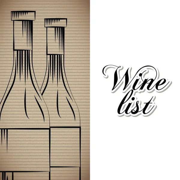 Carta de bebida lista de vinhos — Vetor de Stock