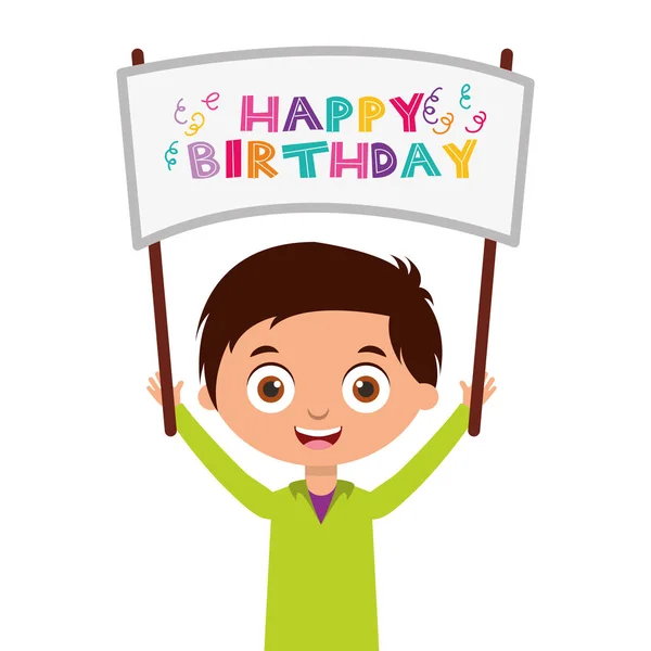 Happy birthday card with kids — Stock Vector