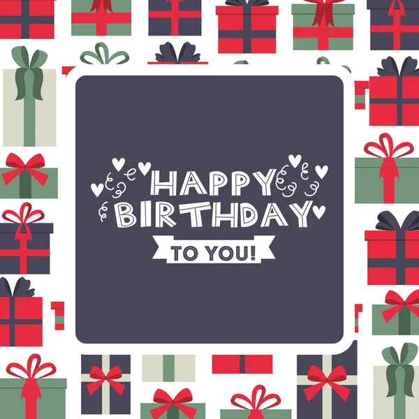 Happy birthday to you greeting card — Stock Vector
