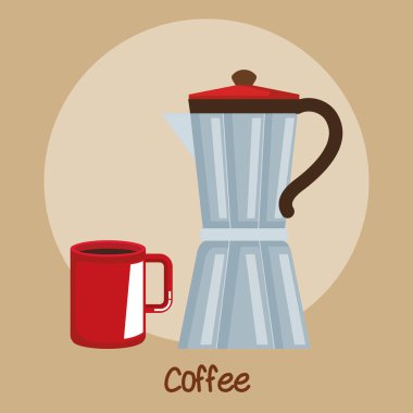 kahve makinesi ve kırmızı kupa hazırlık öğesi