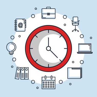 kırmızı yuvarlak saat zaman office iş ikonları/simgeleri