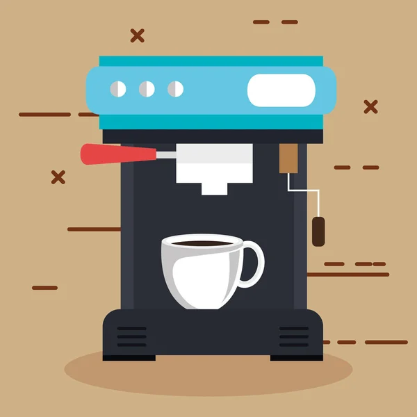 Kaffeemaschine mit einer Tasse kann für zu Hause Restaurant verwendet werden — Stockvektor