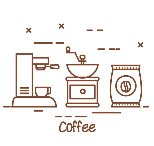 Set di elementi da caffè e accessori concept — Vettoriale Stock