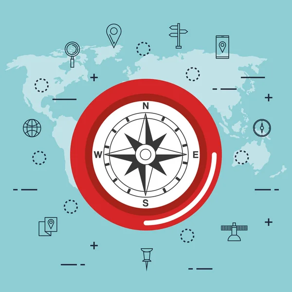 GPS navigasyon app simgeleri — Stok Vektör