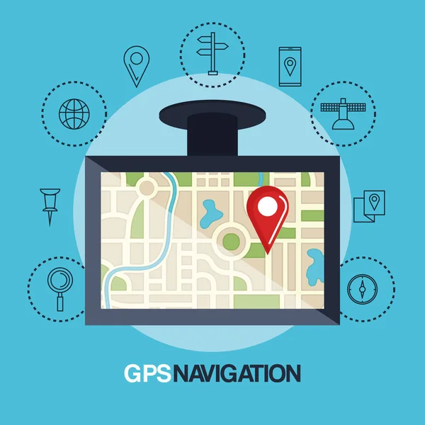 GPS uygulaması ile tablet — Stok Vektör