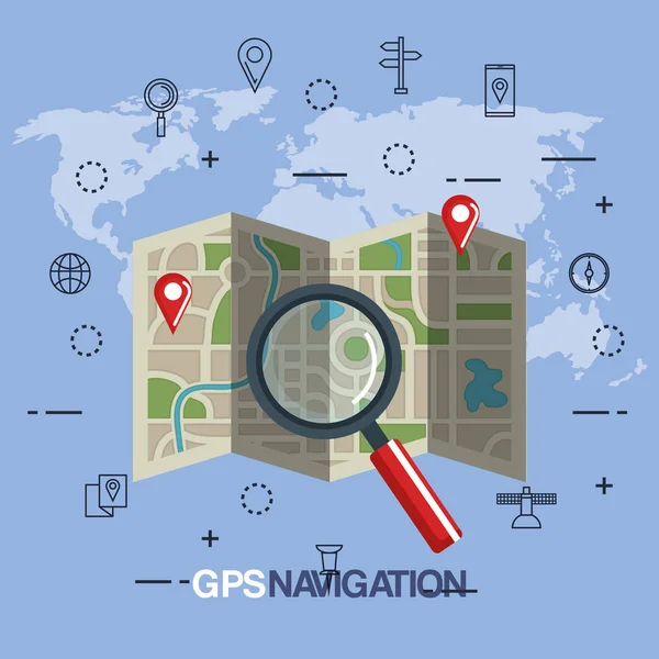 GPS-navigering appikoner — Stock vektor