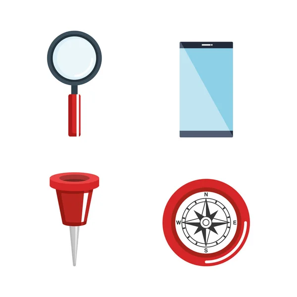 GPS navigatie app pictogrammen — Stockvector