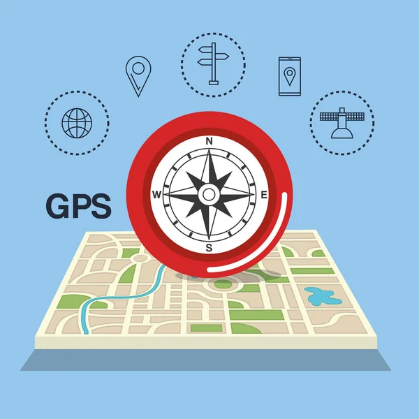Gps navigation app ikoner – Stock-vektor