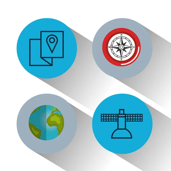 Icônes application de navigation gps — Image vectorielle