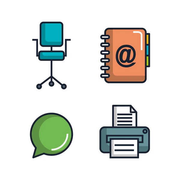 Kancelářské zařízení kancelářské potřeby poskytuje sadu ikon — Stockový vektor
