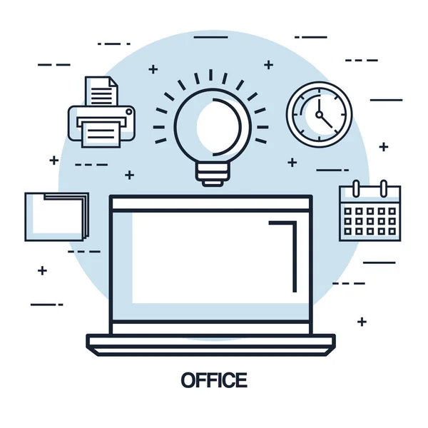 Ufficio laptop idea lavoro business elemento — Vettoriale Stock