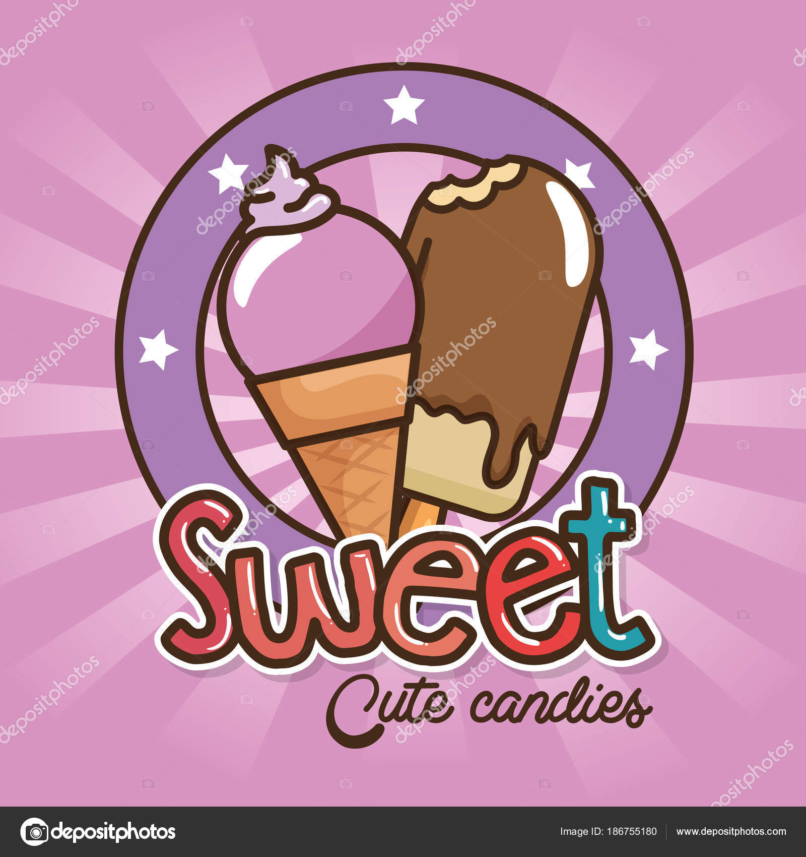 Kawaii sweets and candies cartoon Stock Vector Image by ©yupiramos ...