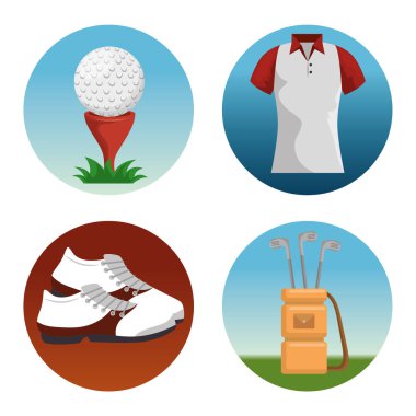 renkli golf Icons set