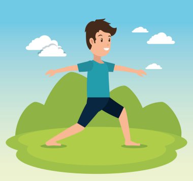 sağlıklı yaşam insanlar Yoga tasarım yapıyor