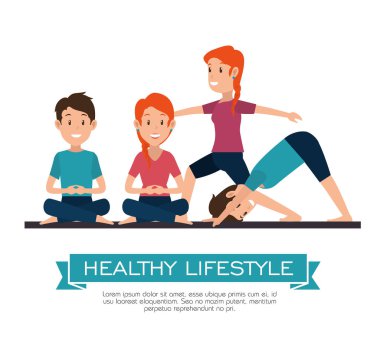 sağlıklı yaşam insanlar Yoga tasarım yapıyor