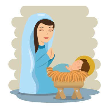 mutlu Noeller bebeğim maria ile bir yemlik yalan İsa