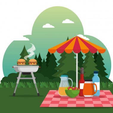 Yaz piknik açık Barbekü Izgara