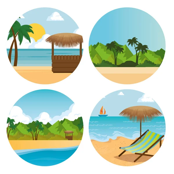 Καλοκαιρινές διακοπές στην παραλία αφίσα — Διανυσματικό Αρχείο