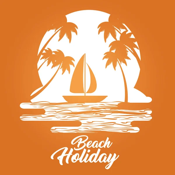 Yaz tatillerini beach poster üzerinde — Stok Vektör