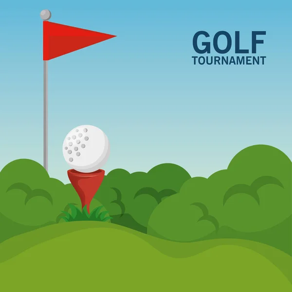Golf course landscape design — Stock Vector
