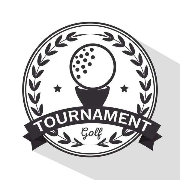 Torneo de golf y club logo labe — Vector de stock