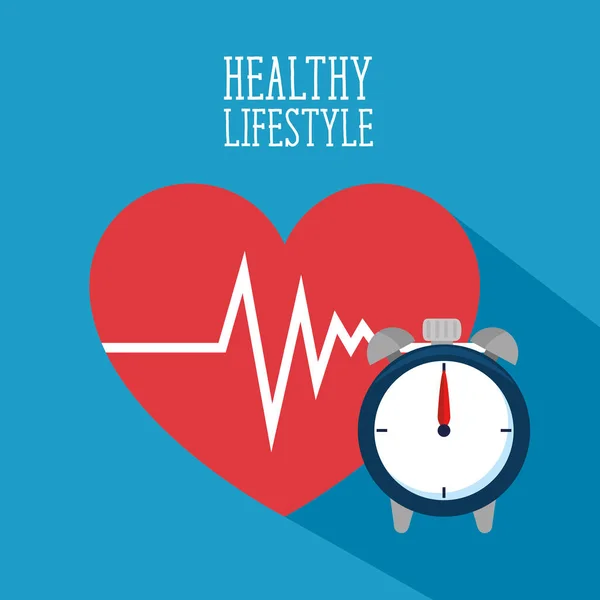 健康的生活方式为健康心脏 — 图库矢量图片